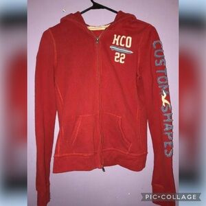 Hollister Juniors’ Girls Zip Up Jacket Size M red